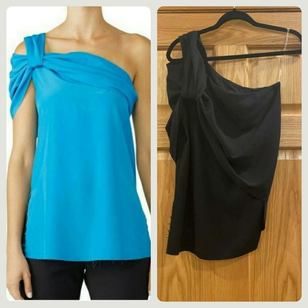 Baja East Knotted One shoulder Top